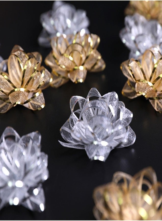 زويو مجموعة أقواس هدايا ذهبية من زويو، 18 قطعة من الأقواس ذاتية اللصق، لتزيين سلال وحقائب الهدايا في عيد الميلاد، وأعياد الميلاد، وحفلات التخرج، وحفلات الزفاف، والحفلات. - Image 5